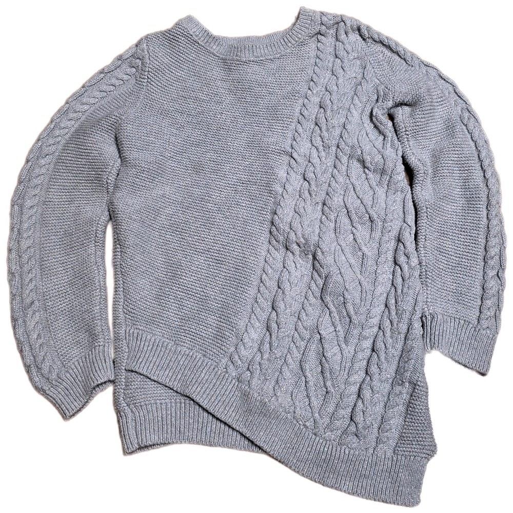 Tommy Bahama Cable Knit Metallic‎ Sparkle Sweater Girl's Size M 7 8 Years Gray